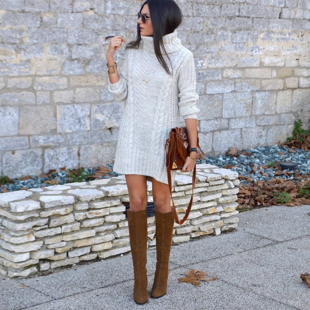 New Wine Chunky Sweater Dress - Picture 6 of 7